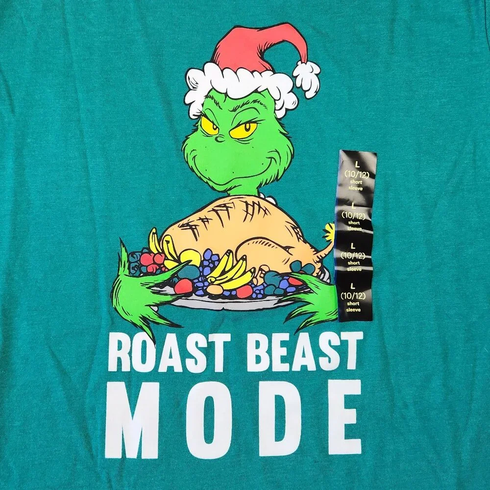 NWT Target Art Class The Grinch Roast Beast Mode Short Sleeve Tee sz L 10-12